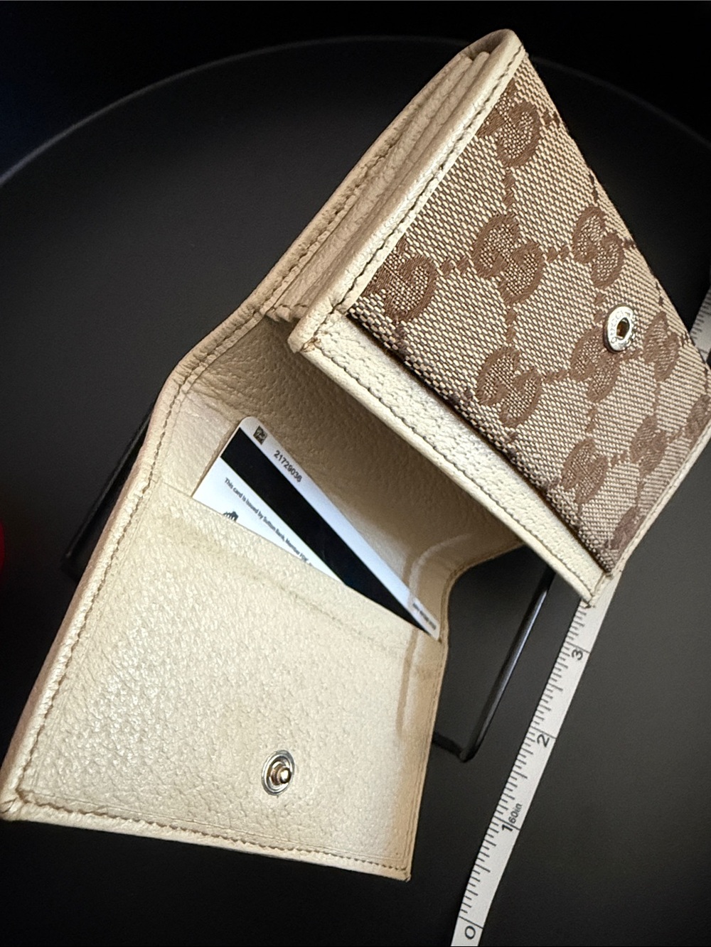 Gucci Beige and Brown GG Canvas Compact Wallet - Picture 9 of 15